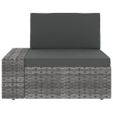 7 részes szürke polyrattan kerti ülőgarnitúra párnákkal