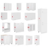 Lyon 14 részes fehér forgácslap konyhai szekrénygarnitúra Lyon 14 részes fehér forgácslap konyhai szekrénygarnitúra