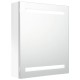 Fényes fehér led-es tükrös fürdőszobaszekrény 50 x 14 x 60 cm