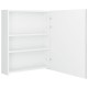 Fényes fehér led-es tükrös fürdőszobaszekrény 50 x 14 x 60 cm
