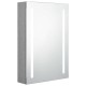 Betonszürke led-es tükrös fürdőszobaszekrény 50 x 13 x 70 cm