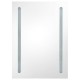 Betonszürke led-es tükrös fürdőszobaszekrény 50 x 13 x 70 cm
