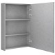 Betonszürke led-es tükrös fürdőszobaszekrény 50 x 13 x 70 cm