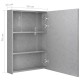 Betonszürke led-es tükrös fürdőszobaszekrény 50 x 13 x 70 cm