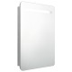 Betonszürke led-es tükrös fürdőszobaszekrény 60 x 11 x 80 cm