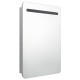 Betonszürke led-es tükrös fürdőszobaszekrény 60 x 11 x 80 cm