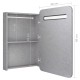 Betonszürke led-es tükrös fürdőszobaszekrény 60 x 11 x 80 cm