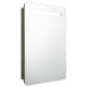 Antracitszürke led-es tükrös fürdőszobaszekrény 60x11x80 cm