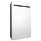 Antracitszürke led-es tükrös fürdőszobaszekrény 60x11x80 cm