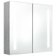 Betonszürke led-es tükrös fürdőszobaszekrény 62 x 14 x 60 cm