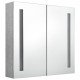 Betonszürke led-es tükrös fürdőszobaszekrény 62 x 14 x 60 cm