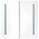 Betonszürke led-es tükrös fürdőszobaszekrény 62 x 14 x 60 cm