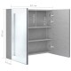 Betonszürke led-es tükrös fürdőszobaszekrény 62 x 14 x 60 cm