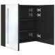 Fényes fekete led-es tükrös fürdőszobaszekrény 62 x 14 x 60 cm