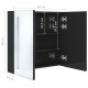 Fényes fekete led-es tükrös fürdőszobaszekrény 62 x 14 x 60 cm
