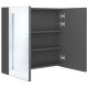 Betonszürke led-es tükrös fürdőszobaszekrény 62 x 14 x 60 cm