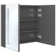 Betonszürke led-es tükrös fürdőszobaszekrény 62 x 14 x 60 cm