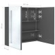 Betonszürke led-es tükrös fürdőszobaszekrény 62 x 14 x 60 cm
