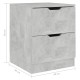 Betonszürke forgácslap éjjeliszekrény 40 x 40 x 50 cm Betonszürke forgácslap éjjeliszekrény 40 x 40 x 50 cm
