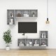 Betonszürke falra szerelhető forgácslap tv-szekrény 37x37x72 cm Betonszürke falra szerelhető forgácslap tv-szekrény 37x37x72 cm
