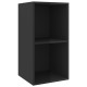 Magasfényű fekete forgácslap fali tv-szekrény 37 x 37 x 72 cm Magasfényű fekete forgácslap fali tv-szekrény 37 x 37 x 72 cm