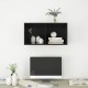 Magasfényű fekete forgácslap fali tv-szekrény 37 x 37 x 72 cm Magasfényű fekete forgácslap fali tv-szekrény 37 x 37 x 72 cm