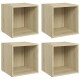 4 db sonoma tölgy színű forgácslap tv-szekrény 37 x 35 x 37 cm 4 db sonoma tölgy színű forgácslap tv-szekrény 37 x 35 x 37 cm