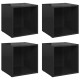 4 db magasfényű fekete forgácslap tv-szekrény 37 x 35 x 37 cm 4 db magasfényű fekete forgácslap tv-szekrény 37 x 35 x 37 cm