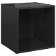 4 db magasfényű fekete forgácslap tv-szekrény 37 x 35 x 37 cm 4 db magasfényű fekete forgácslap tv-szekrény 37 x 35 x 37 cm