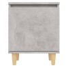 2 db betonszürke éjjeliszekrény tömör fa lábakkal 40x30x50 cm
