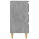 2 db betonszürke éjjeliszekrény tömör fa lábakkal 40x35x69 cm