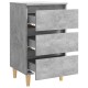2 db betonszürke éjjeliszekrény tömör fa lábakkal 40x35x69 cm