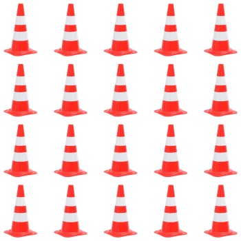 20 db piros és fehér fényvisszaverő közlekedési bója 50 cm