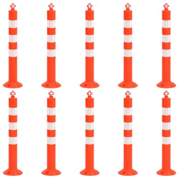 10 db polietilén forgalomterelő oszlop lánccal 75 cm