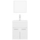 Magasfényű fehér forgácslap fürdőszobai bútorszett
