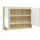 Fehér és tölgy mdf tükrös fürdőszobaszekrény 80 x 15 x 60 cm