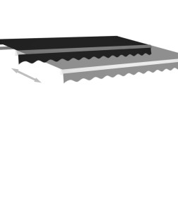 Antracitszürke szélérzékelős és led-es napellenző 300 x 250 cm