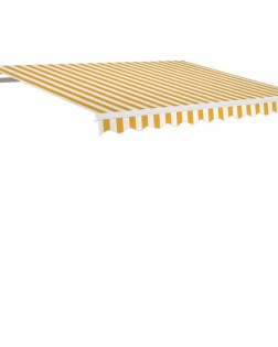 Sárga és fehér automata napellenző 350 x 250 cm