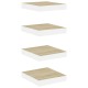 4 db fehér-tölgyszínű mdf lebegő fali polc 23 x 23,5 x 3,8 cm