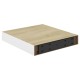 4 db fehér-tölgyszínű mdf lebegő fali polc 23 x 23,5 x 3,8 cm