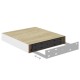 4 db fehér-tölgyszínű mdf lebegő fali polc 23 x 23,5 x 3,8 cm