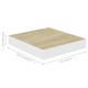 4 db fehér-tölgyszínű mdf lebegő fali polc 23 x 23,5 x 3,8 cm