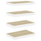 4 db fehér-tölgyszínű mdf lebegő fali polc 40 x 23,5 x 3,8 cm 4 db fehér-tölgyszínű mdf lebegő fali polc 40 x 23,5 x 3,8 cm