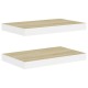 2 db fehér-tölgyszínű mdf lebegő fali polc 50 x 23 x 3,8 cm 2 db fehér-tölgyszínű mdf lebegő fali polc 50 x 23 x 3,8 cm