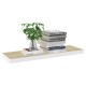 2 db fehér és tölgyszínű mdf fali polc 80 x 23,5 x 3,8 cm