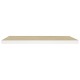 2 db fehér és tölgyszínű mdf fali polc 80 x 23,5 x 3,8 cm