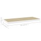 2 db fehér és tölgyszínű mdf fali polc 80 x 23,5 x 3,8 cm