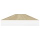 2 db fehér-tölgyszínű mdf lebegő fali polc 100 x 23,5 x 3,8 cm