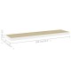 2 db fehér-tölgyszínű mdf lebegő fali polc 100 x 23,5 x 3,8 cm