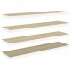 4 db fehér-tölgyszínű mdf lebegő fali polc 120 x 23,5 x 3,8 cm